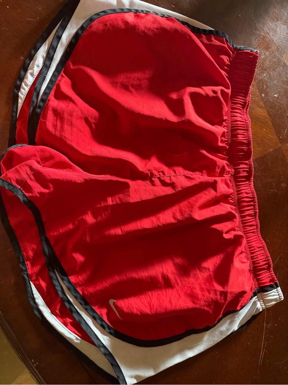 Nike Red and White Women's Athletic Shorts